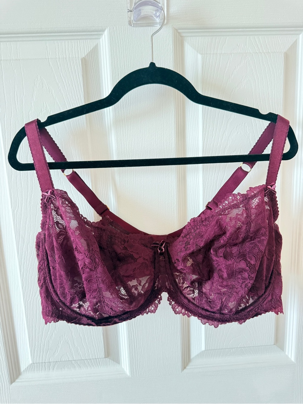 Lace Underwire Bra in Wine','
